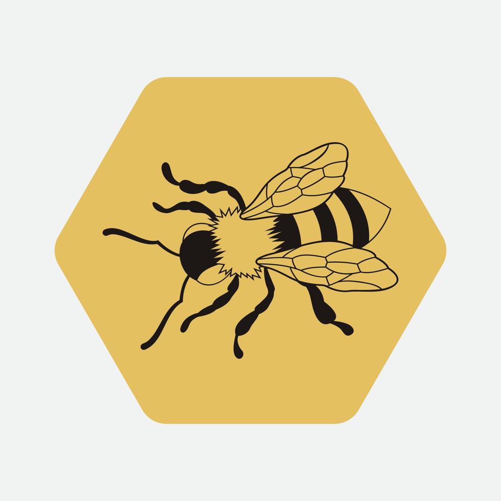 icono de diseño de ilustraciones de logotipo de abeja vector