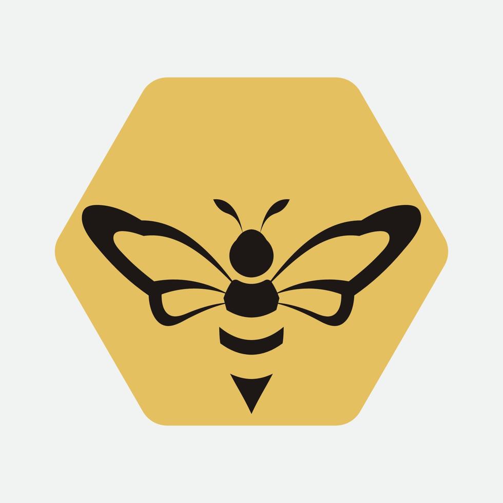 icono de diseño de ilustraciones de logotipo de abeja vector