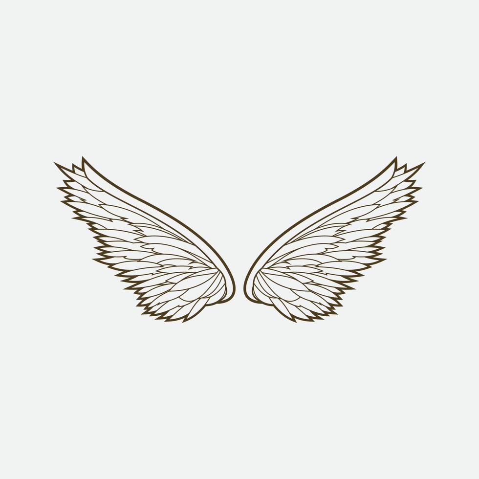 wings illustration design icon logo vector