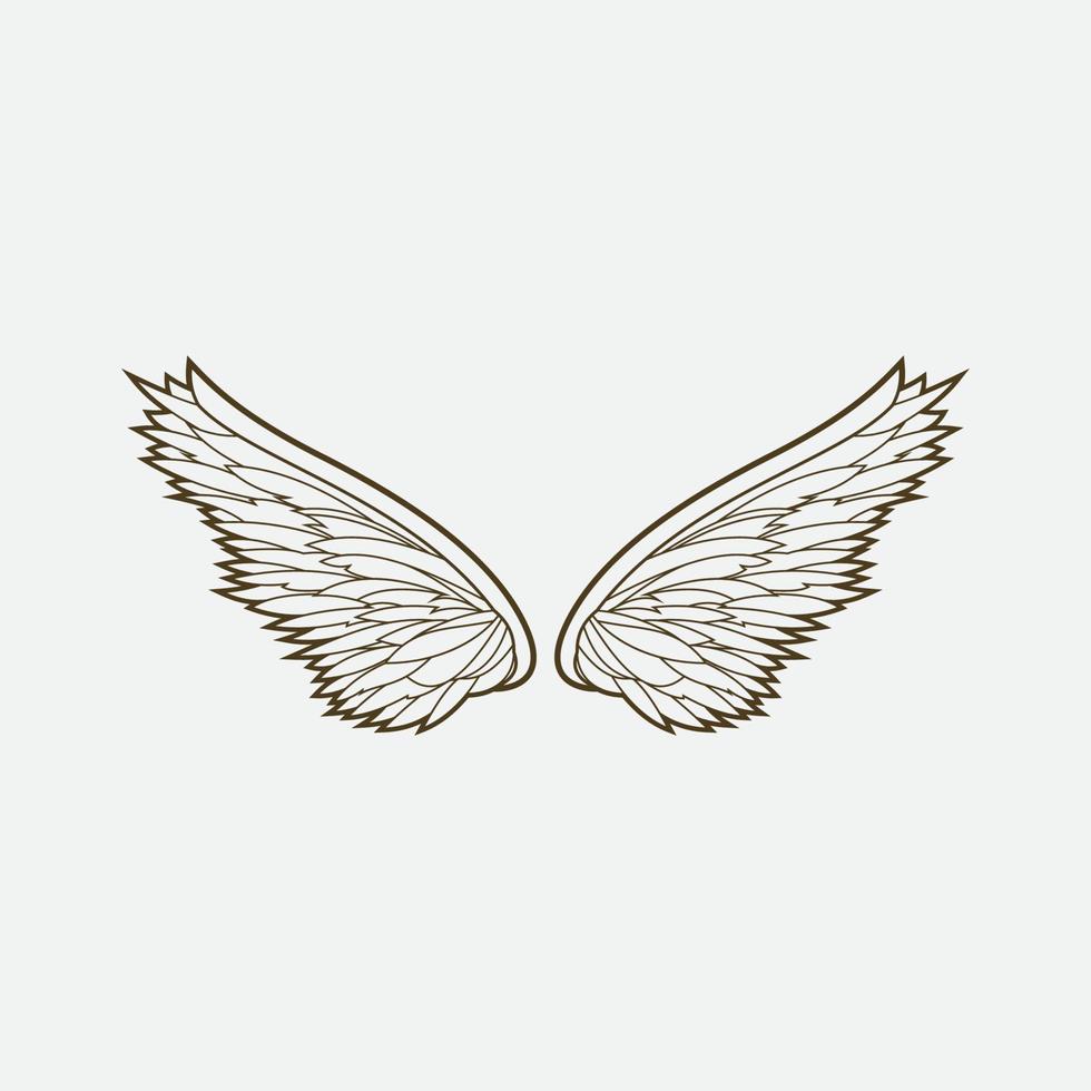 wings illustration design icon logo vector