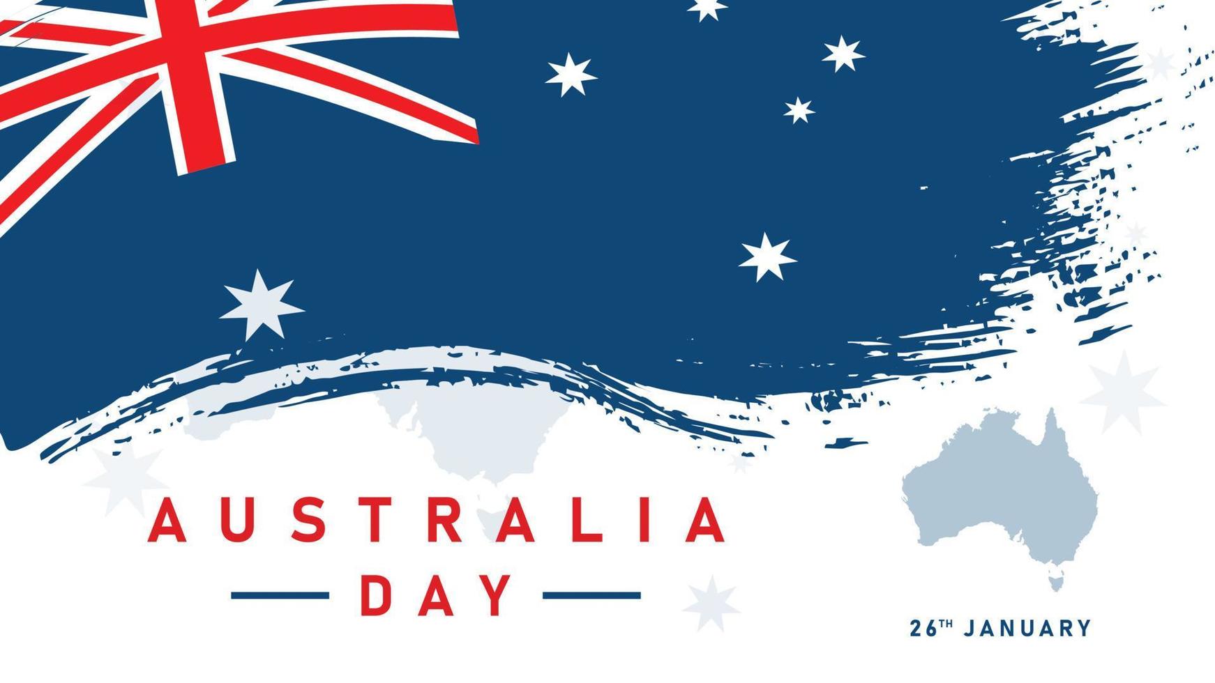 feliz día de australia - cartel del día de la independencia. 26 de enero. día australiano. ilustración de diseño vectorial del día conmemorativo de australia. fondo del día australiano. plantilla de diseño del día australiano vector