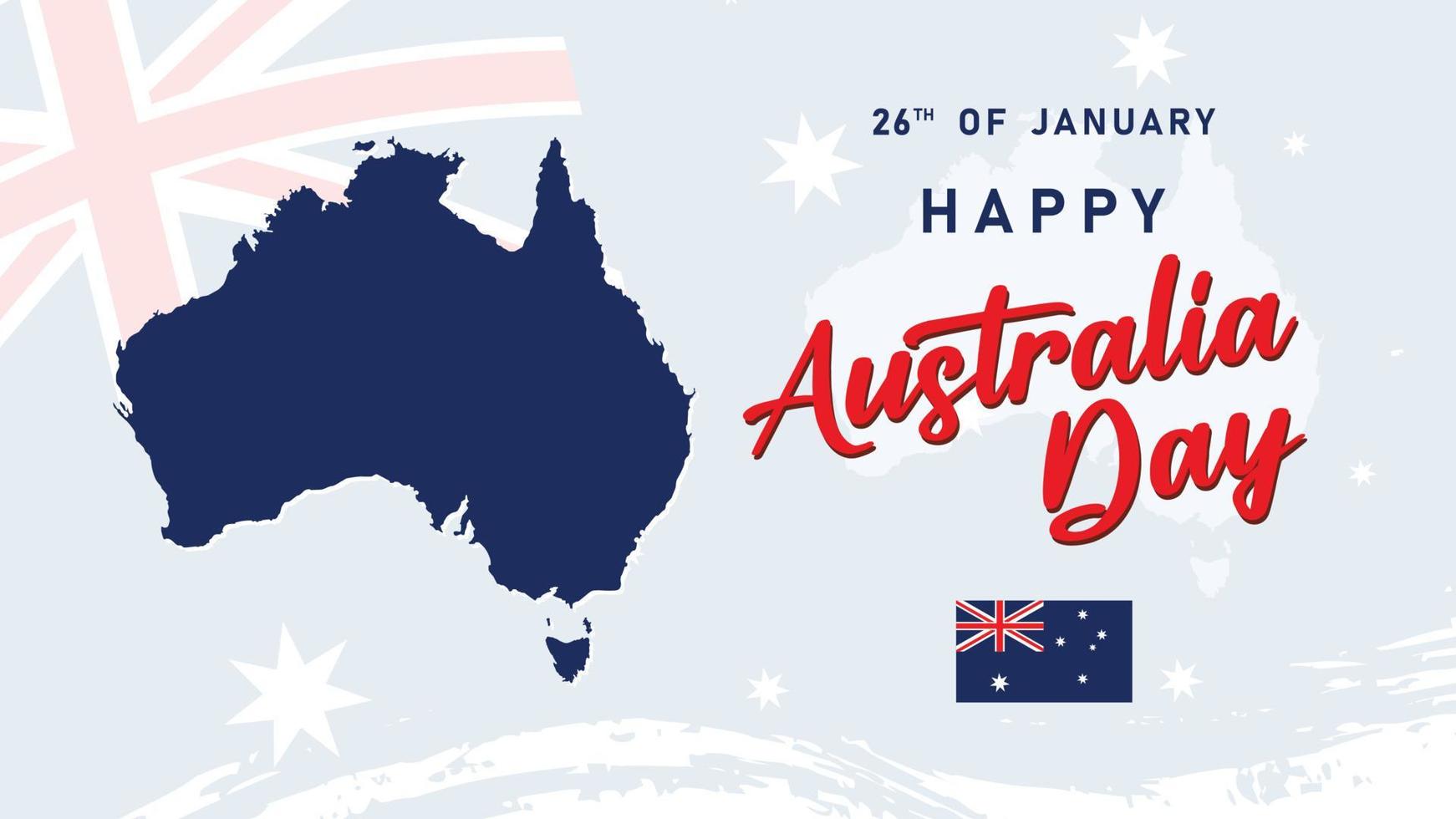 feliz día de australia - cartel del día de la independencia. 26 de enero. celebración del día australiano. ilustración de diseño vectorial del día conmemorativo de australia. vector