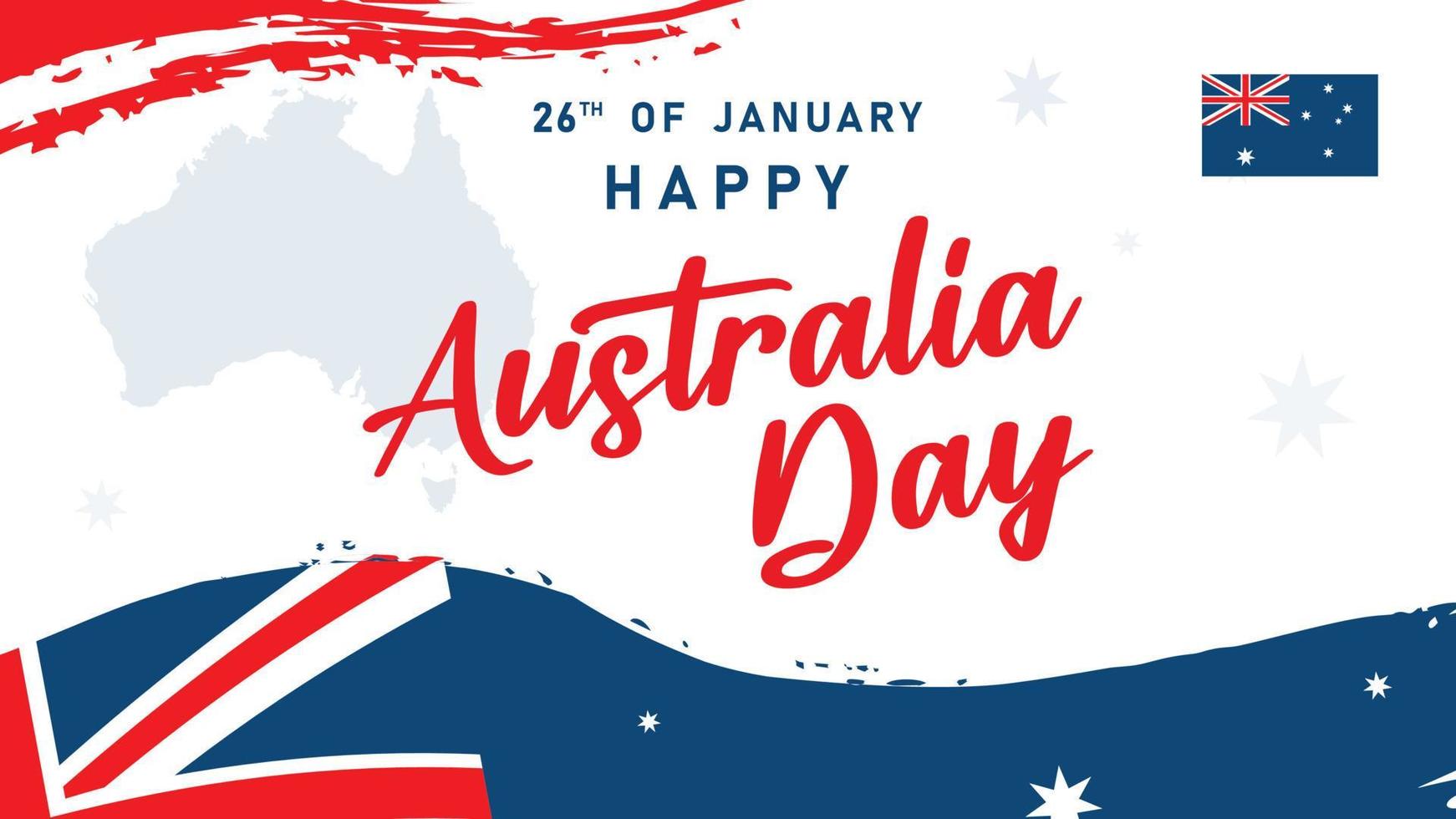 feliz día de australia - cartel del día de la independencia. 26 de enero. celebración del día australiano. ilustración de diseño vectorial del día conmemorativo de australia. fondo del día australiano. vector