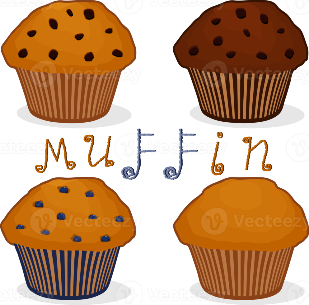 Various sweet tasty muffin png