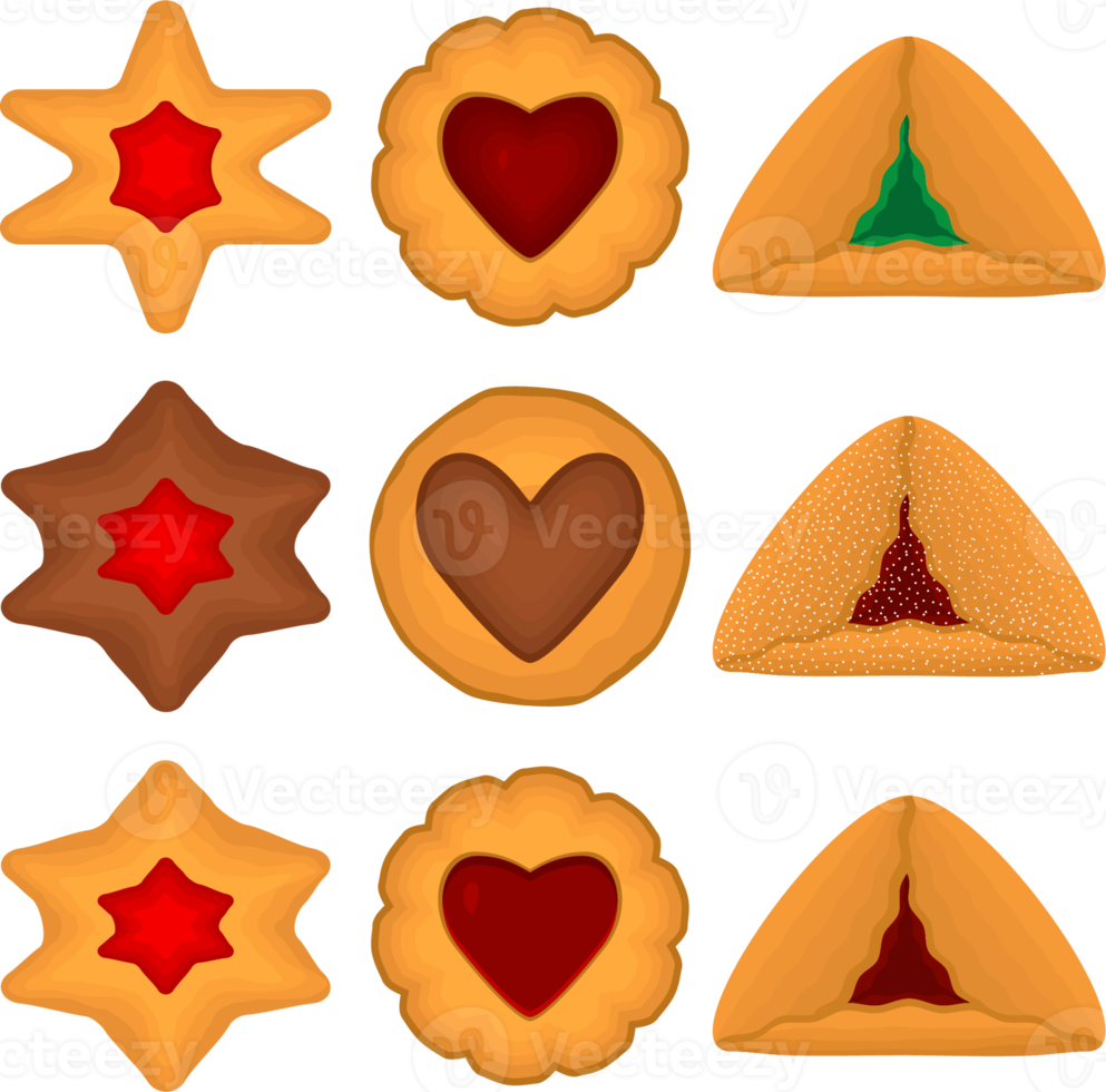 Big set homemade cookie different taste in pastry biscuit png