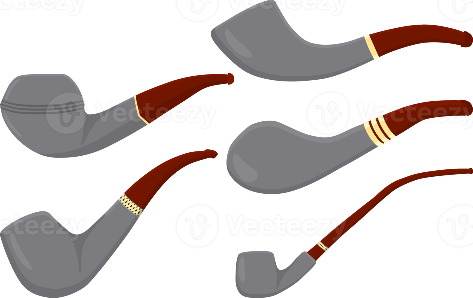 big set different types smoke pipes different size for tobacco png