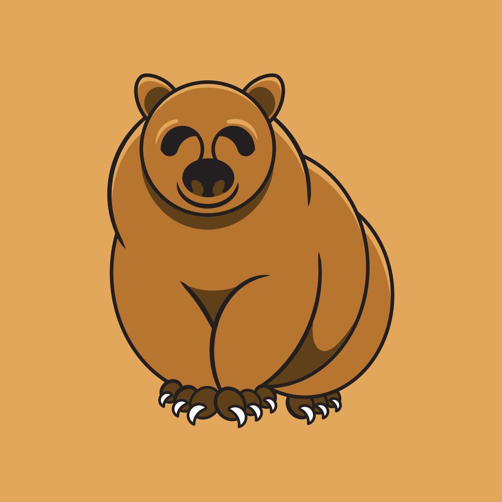 a big brown bear smiling vector