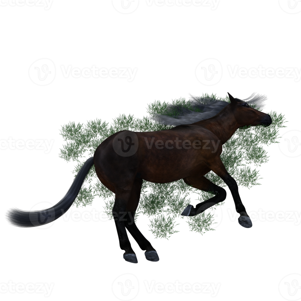 paard houding illustratie 3d renderen png