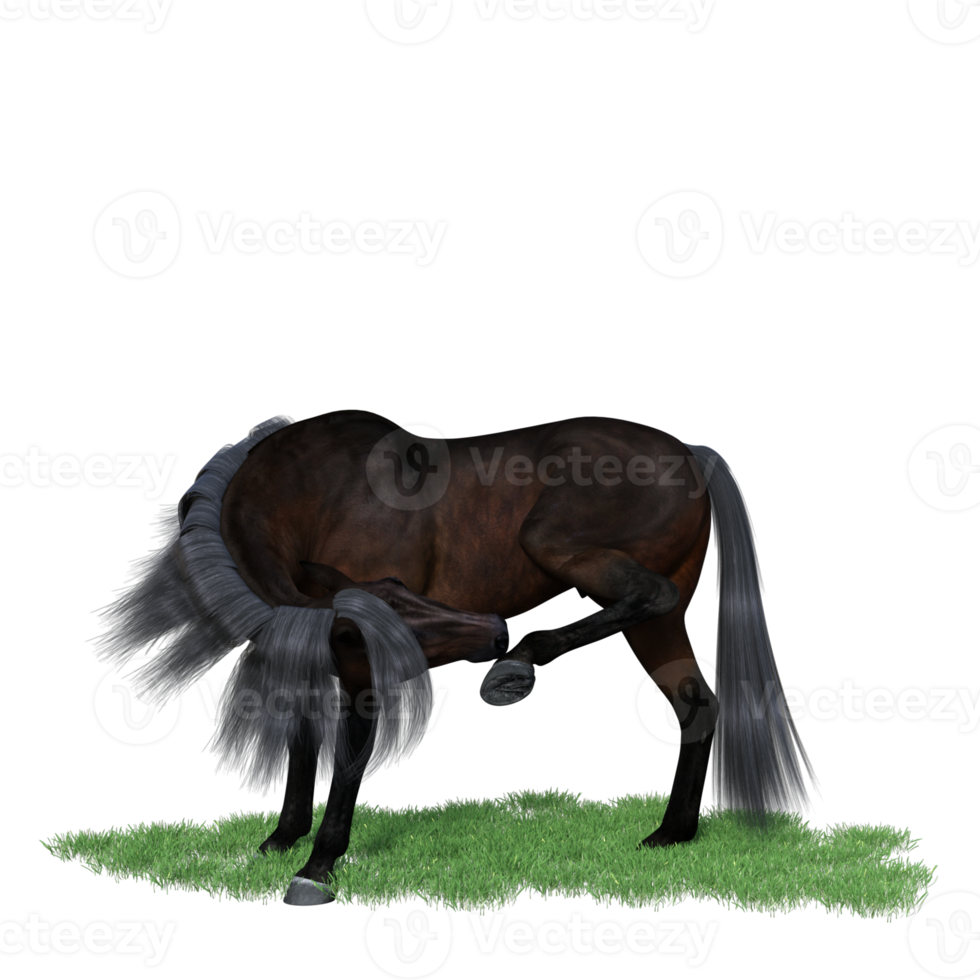 paard houding illustratie 3d renderen png