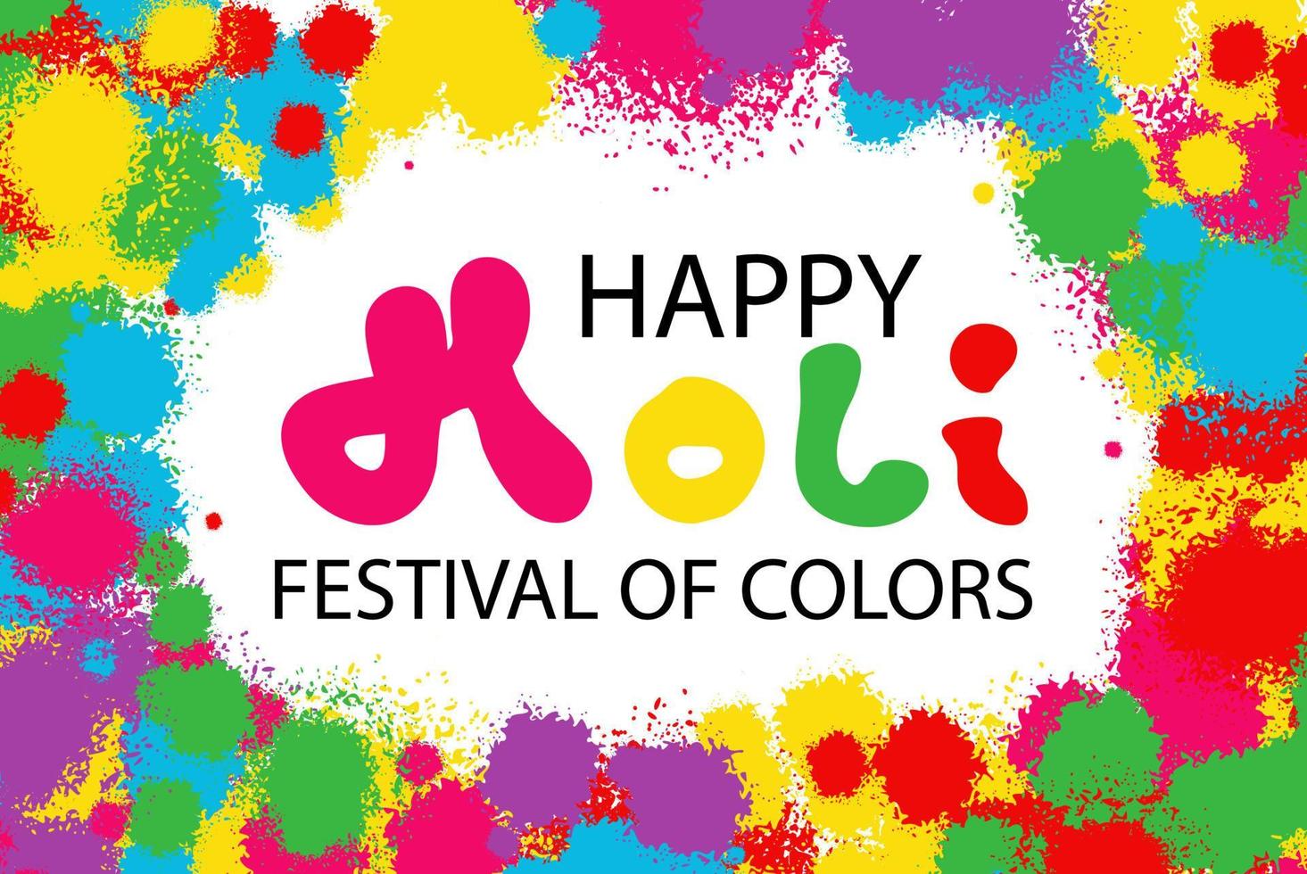 feliz holi festival de colores ilustración vectorial vector