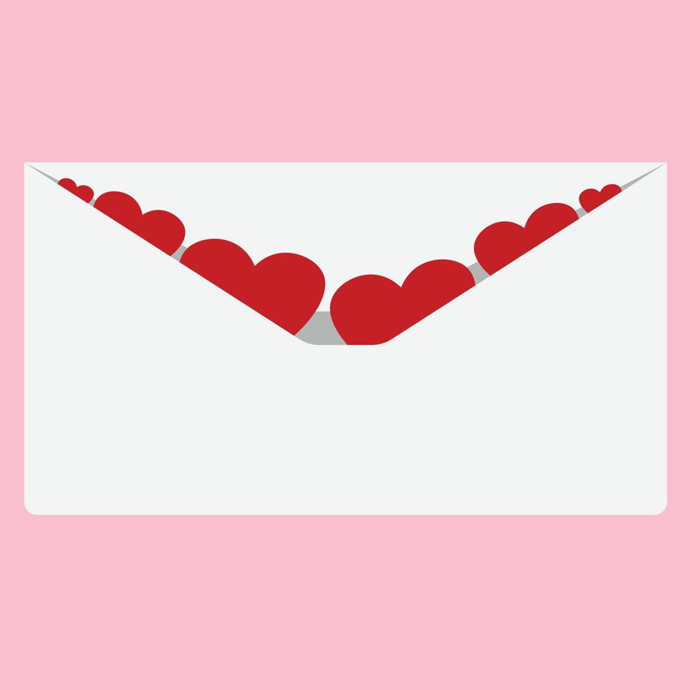 Cute envelope with heart on white background. Happy Valentine's Day. vector