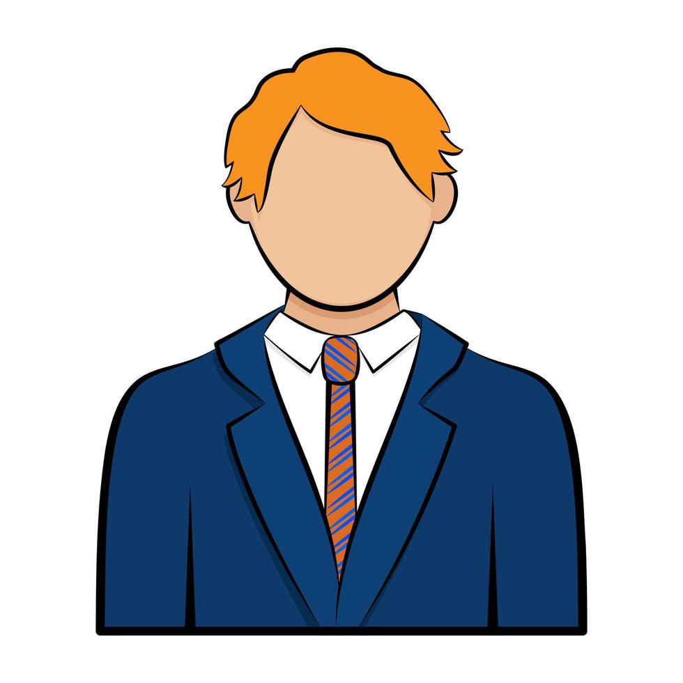 Businessman avatar profile icon. Male face with office suit and tie. Vector illustration