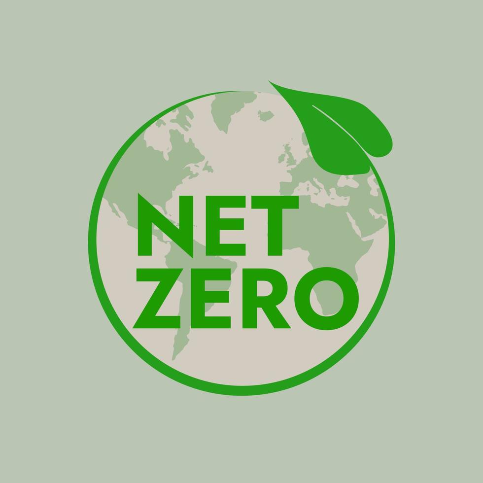 Net zero Carbon neutral round symbol icon. Vector illustration