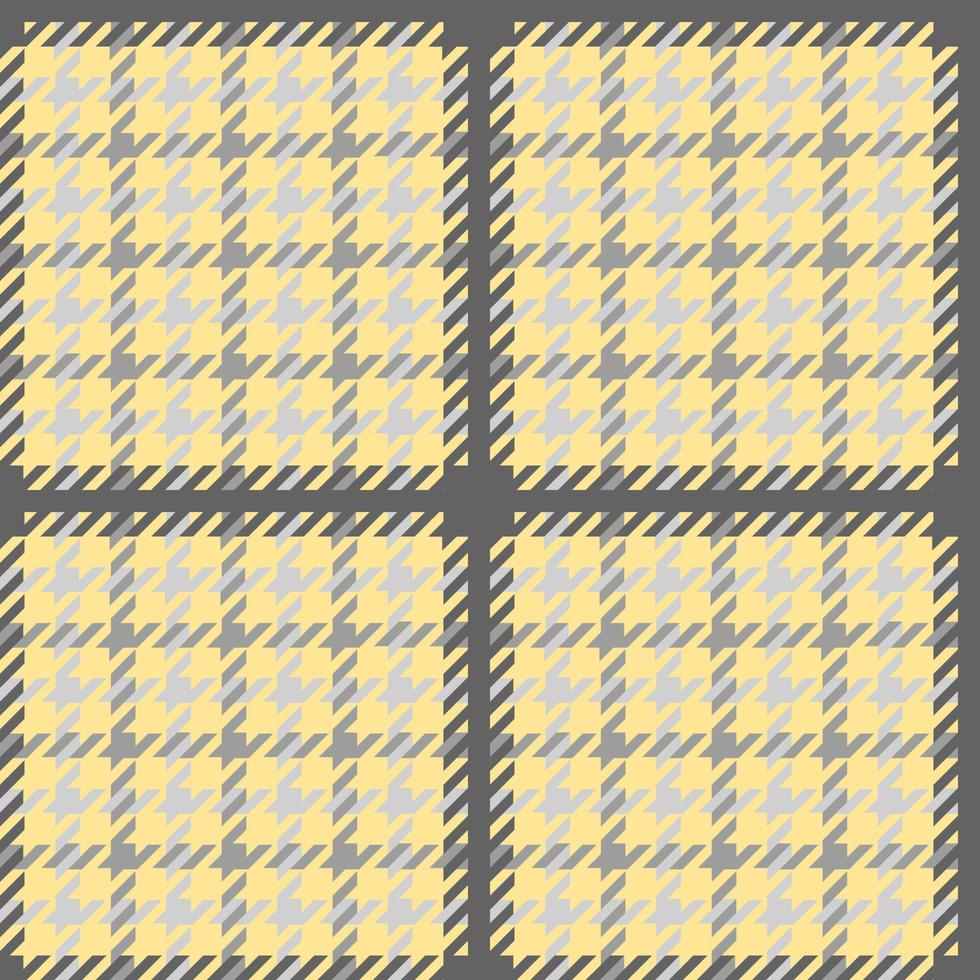 Yellow, gray and black check print illustration design pattern. Vector houndstooth seamless pattern for fabrics, wrapping paper, greeting cards.