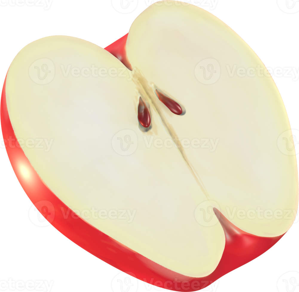 3D Apple fruit Illustration. png