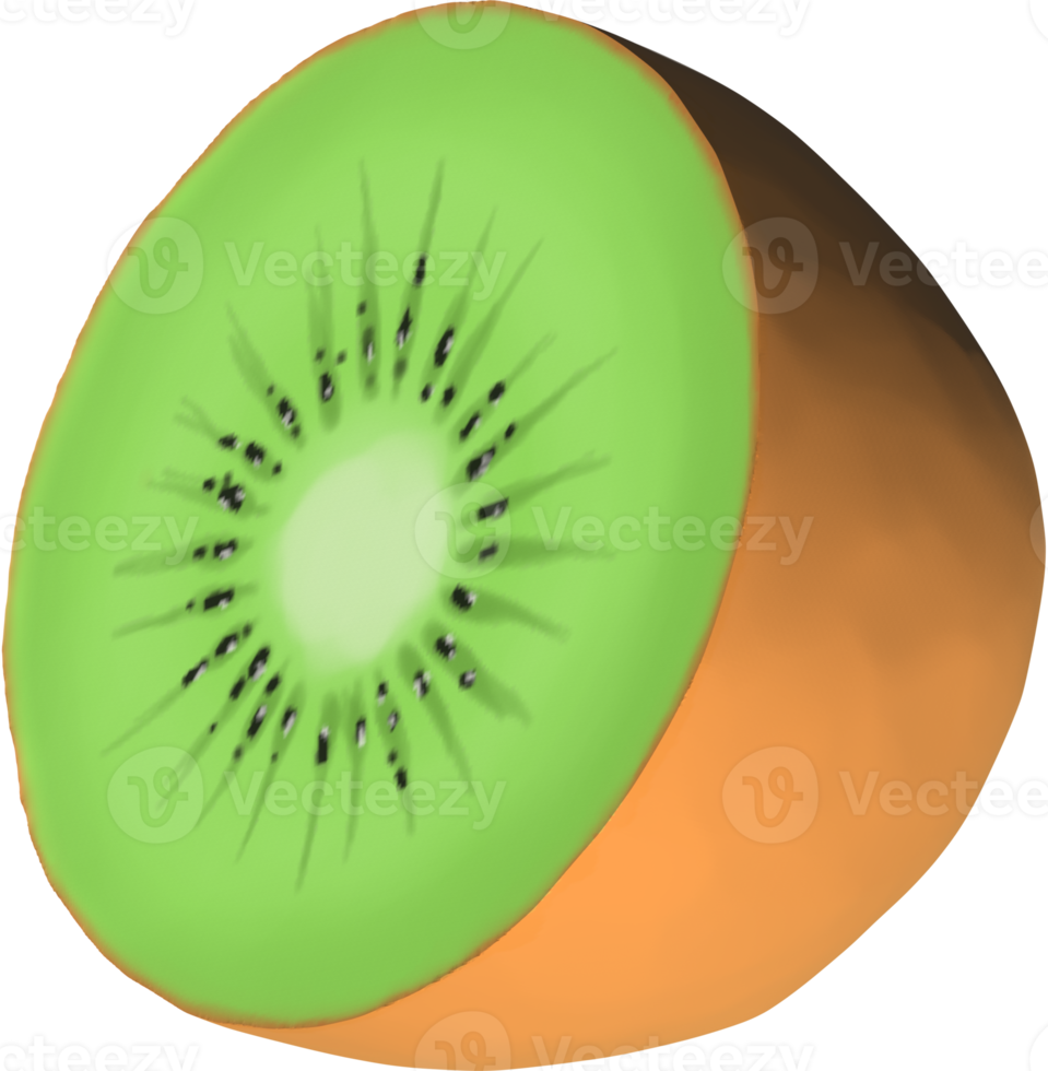 3D Kiwi fruit Illustration. png