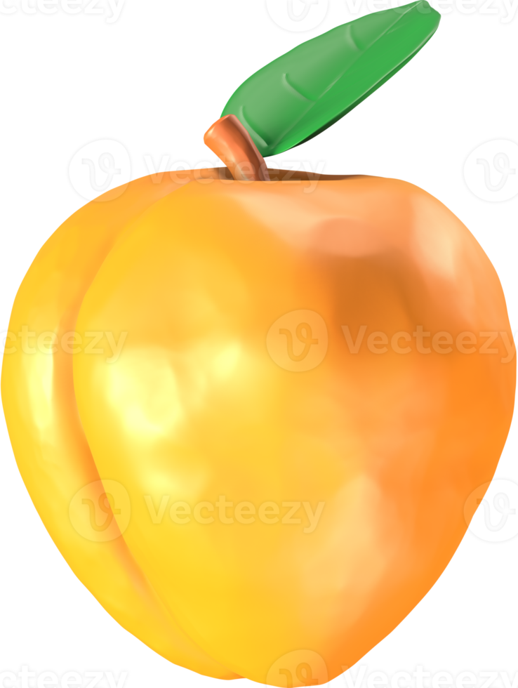 3D Apricot fruit Illustration. png