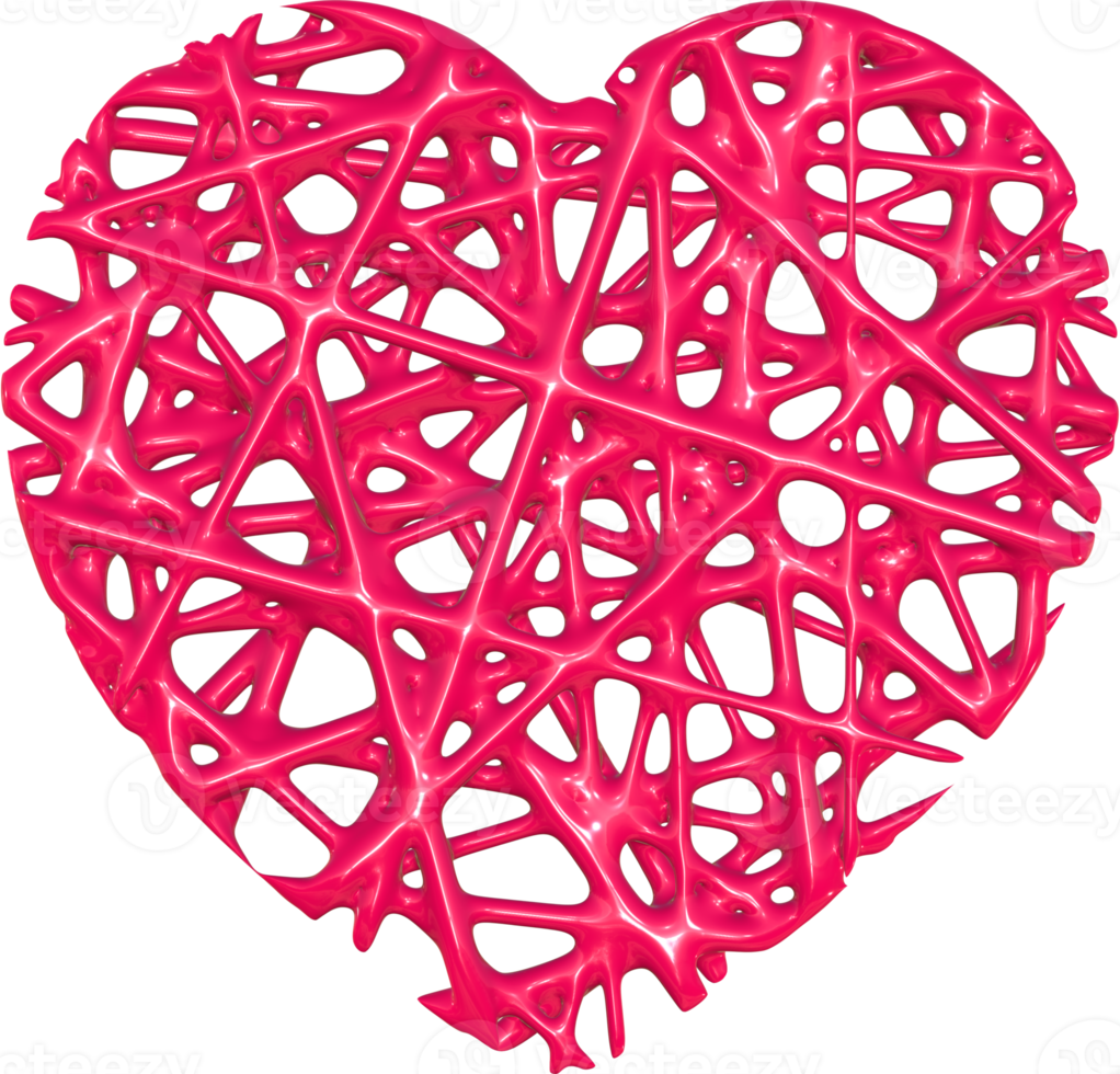 3D heart love Illustration. Valentine's Day. png