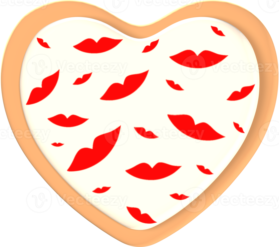 3D heart love Illustration. Valentine's Day. png