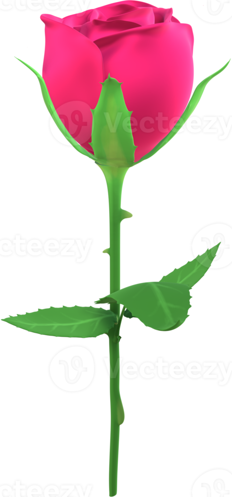 reste sig blomma 3d illustration. png