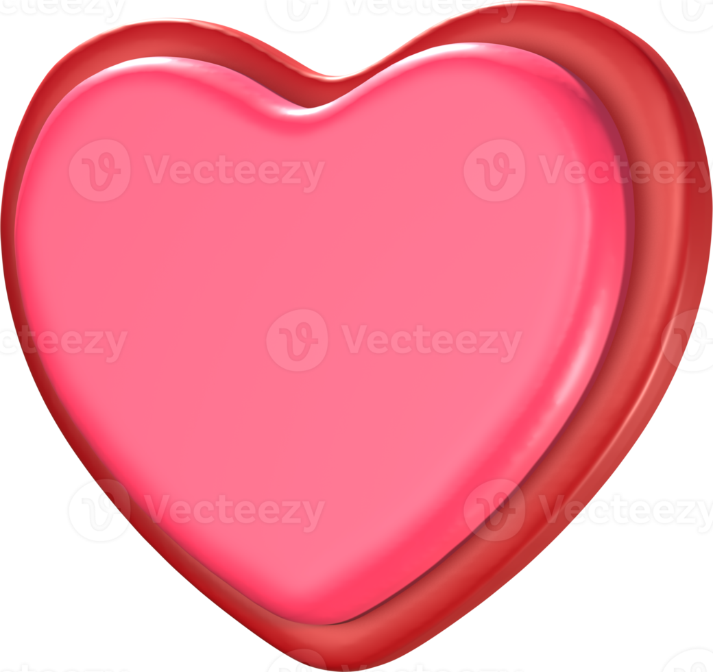 Ilustración de amor de corazón 3d. día de San Valentín. png