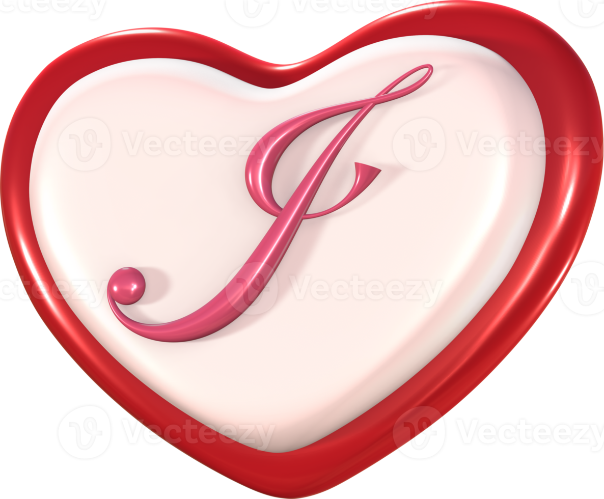 3D heart love Illustration. Valentine's Day. png