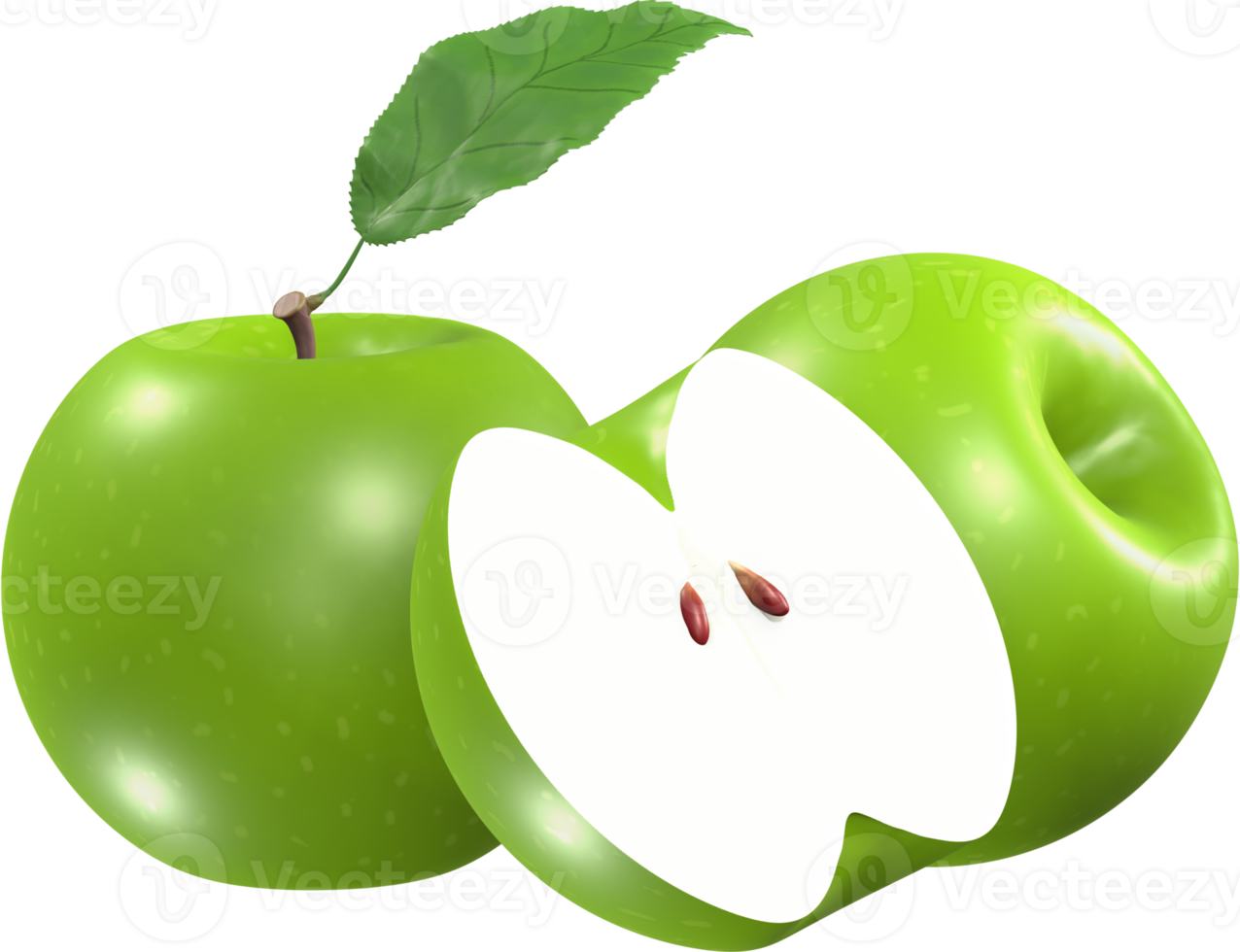 3D Apple fruit Illustration. png