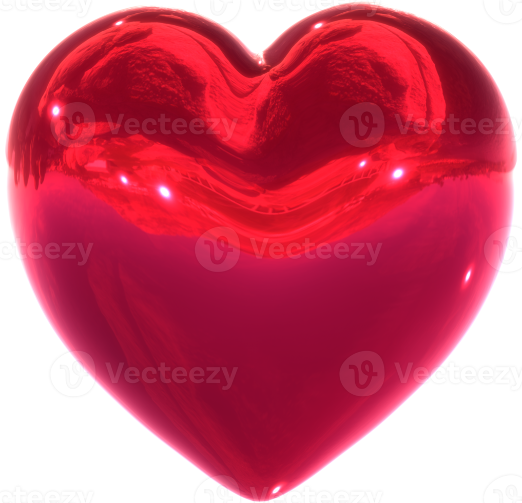 3D heart love Illustration. Valentine's Day. png