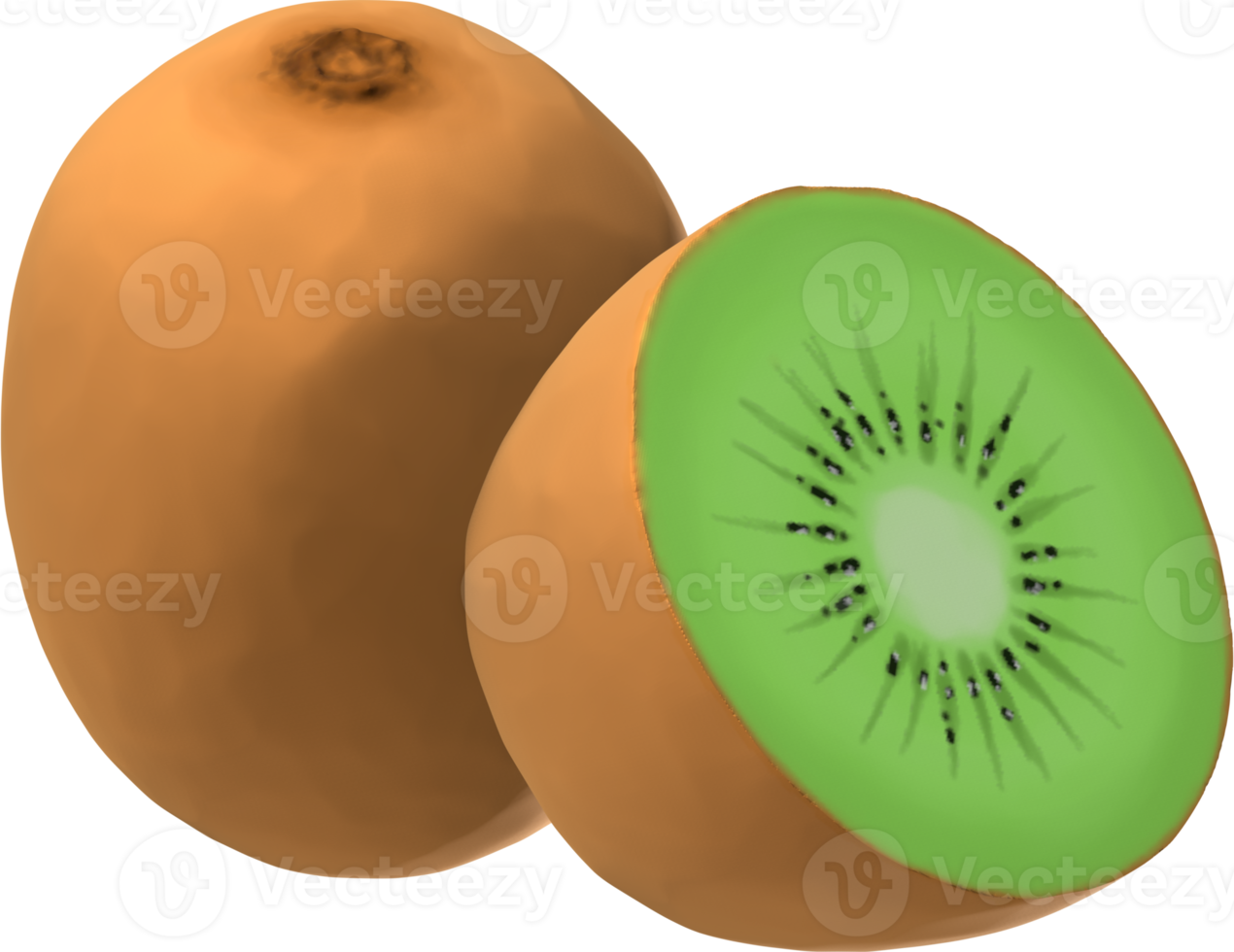3D Kiwi fruit Illustration. png