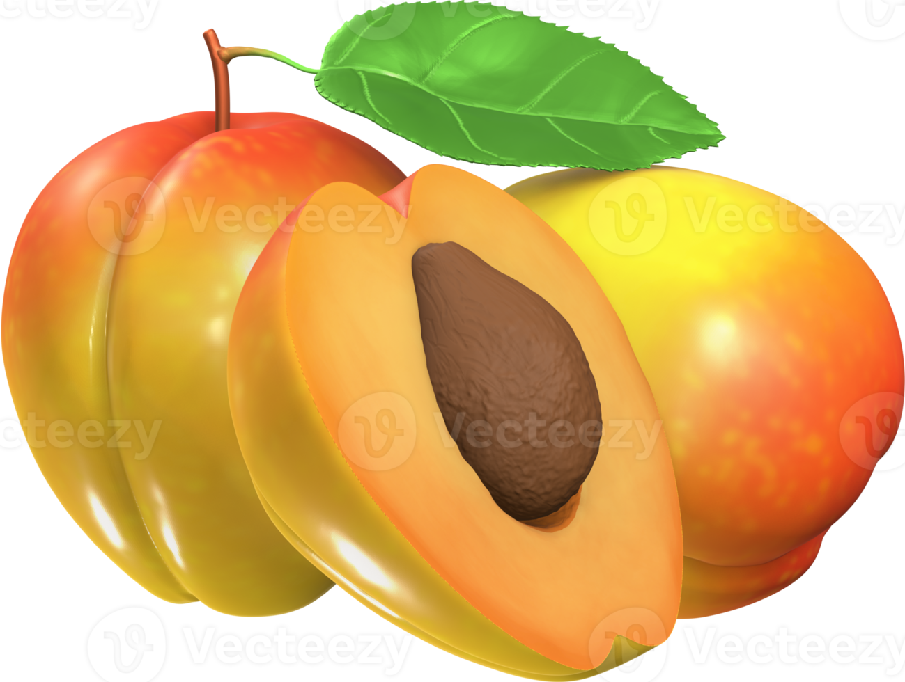 3d aprikos frukt illustration. png