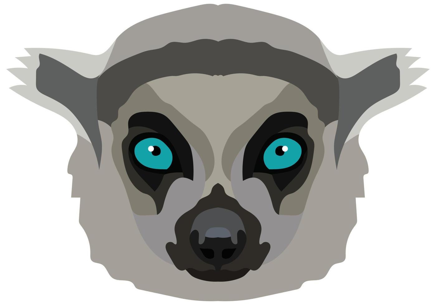 Cute lemur head with blue eyes. vector illustration. stylish image for printing on any surface