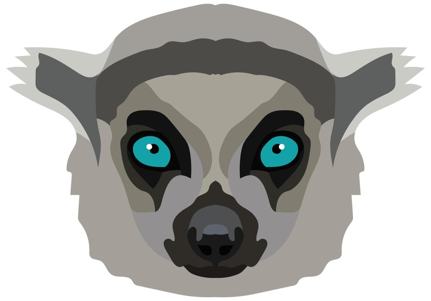 Cute lemur head with blue eyes. vector illustration. stylish image for printing on any surface