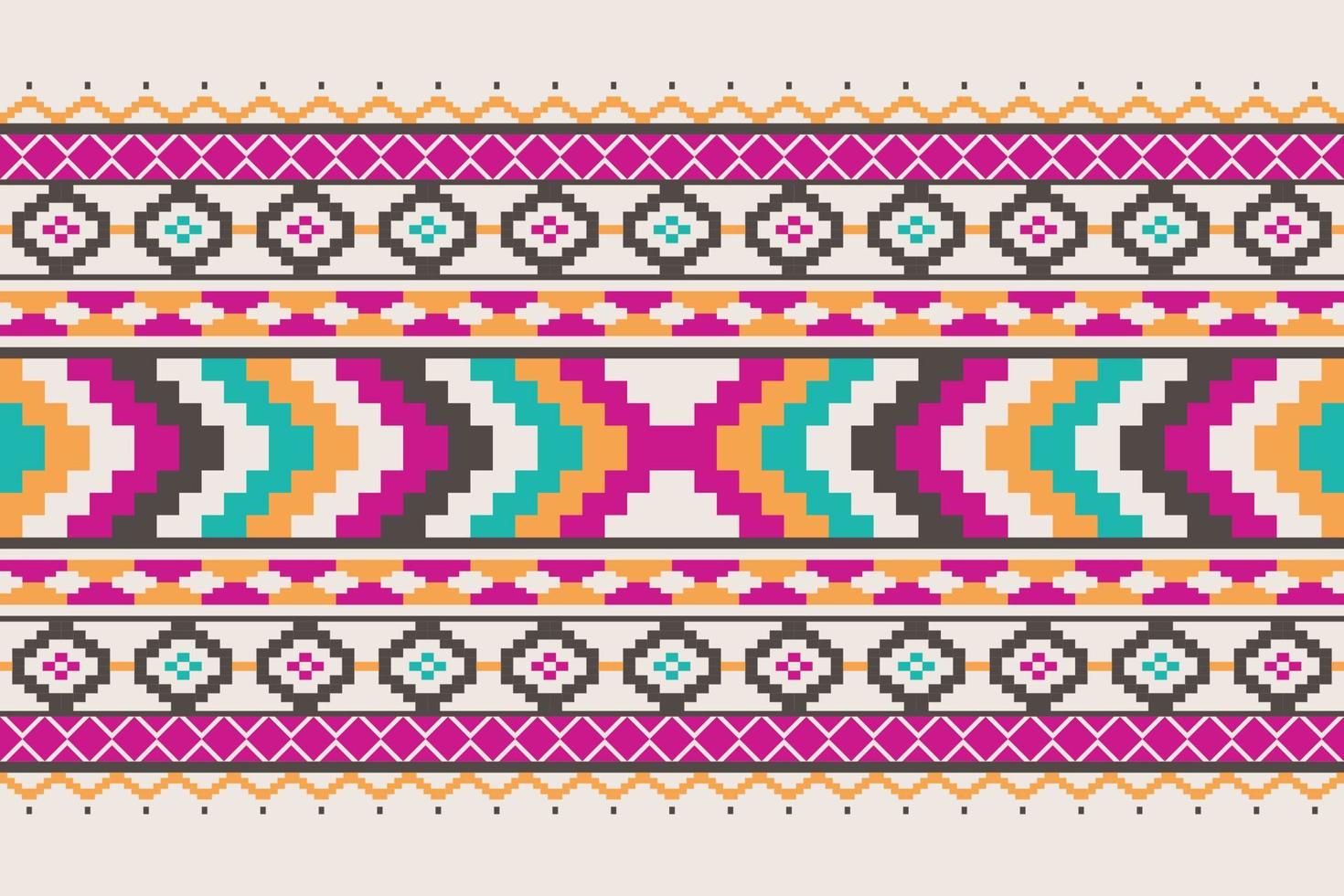 patrón étnico geométrico sin fisuras. estilo étnico americano azteca sin costuras colorido textil. diseño para fondo, papel tapiz, tela, alfombra, adornos, decoración, ropa, batik, envoltura, ilustración vectorial vector