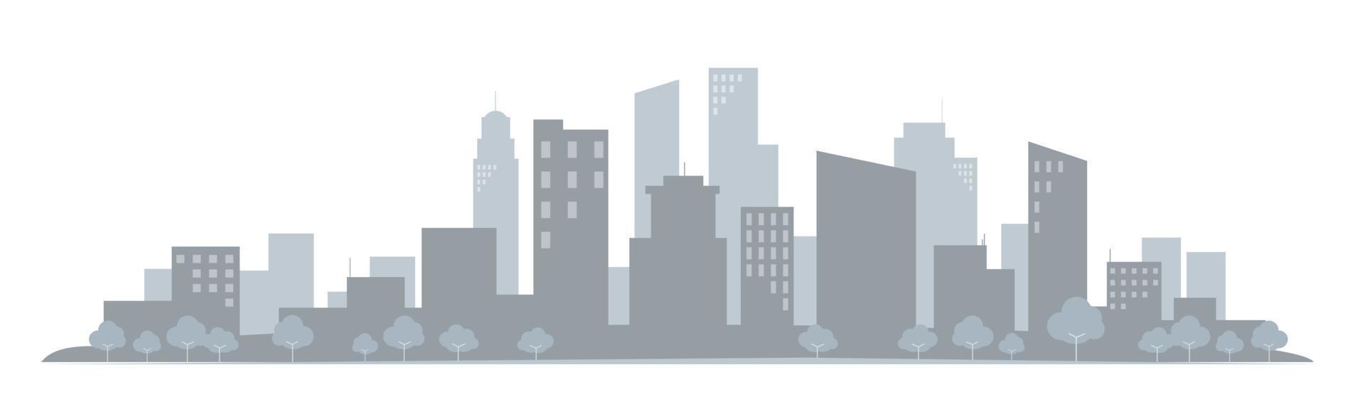 City Far Away looking blue grey ecology monochrome flate graphice illustration vector