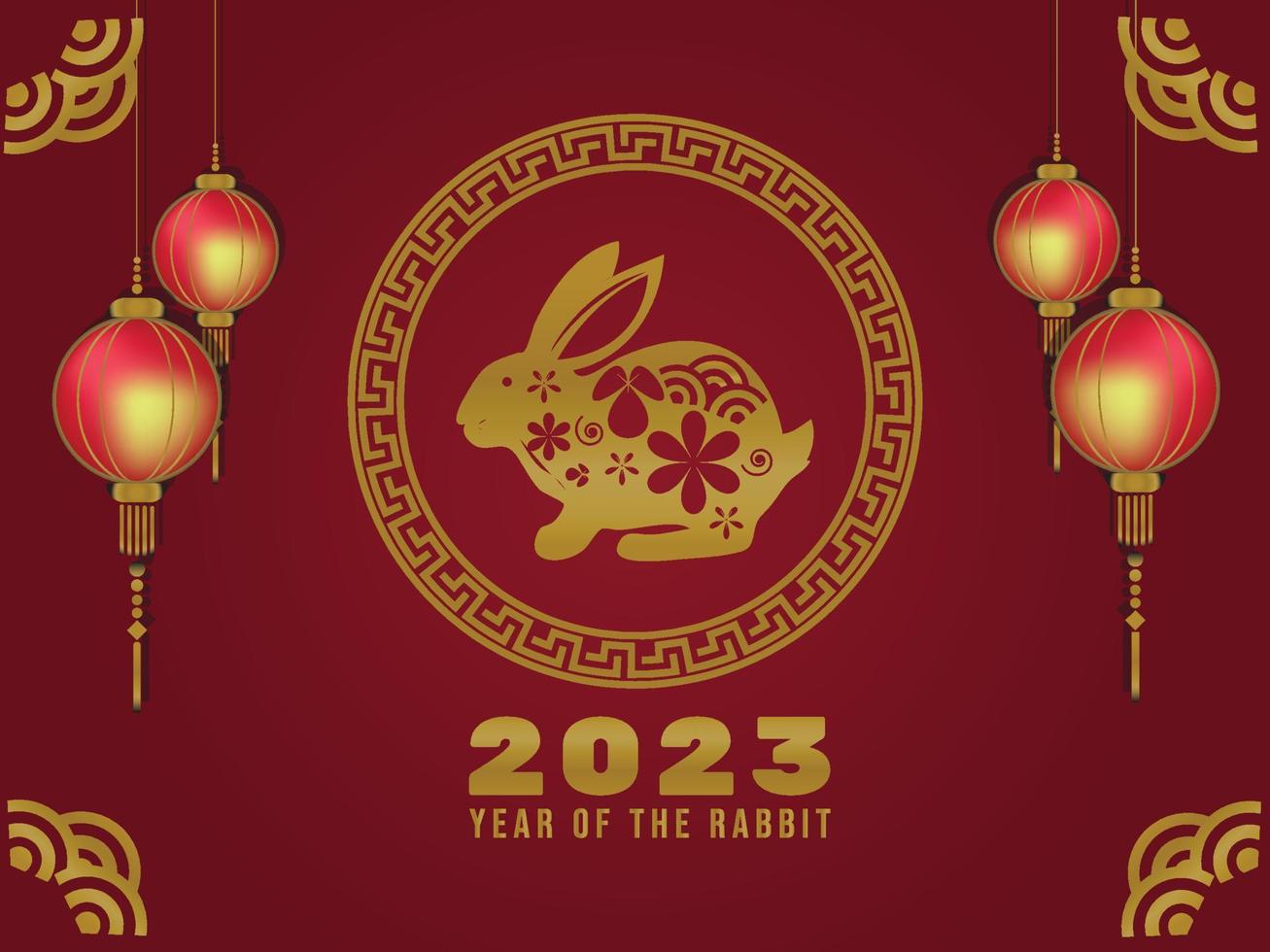 2023 the year of the rabit chinese new years vector