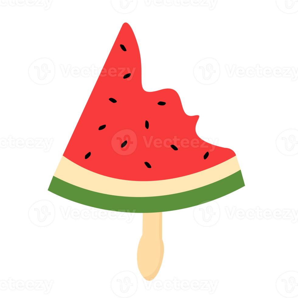 Bite watermelon slice illustration png