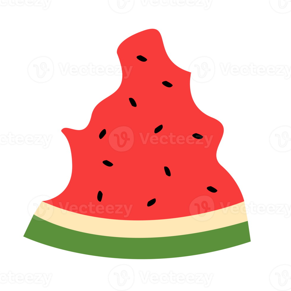 Bite watermelon slice illustration png