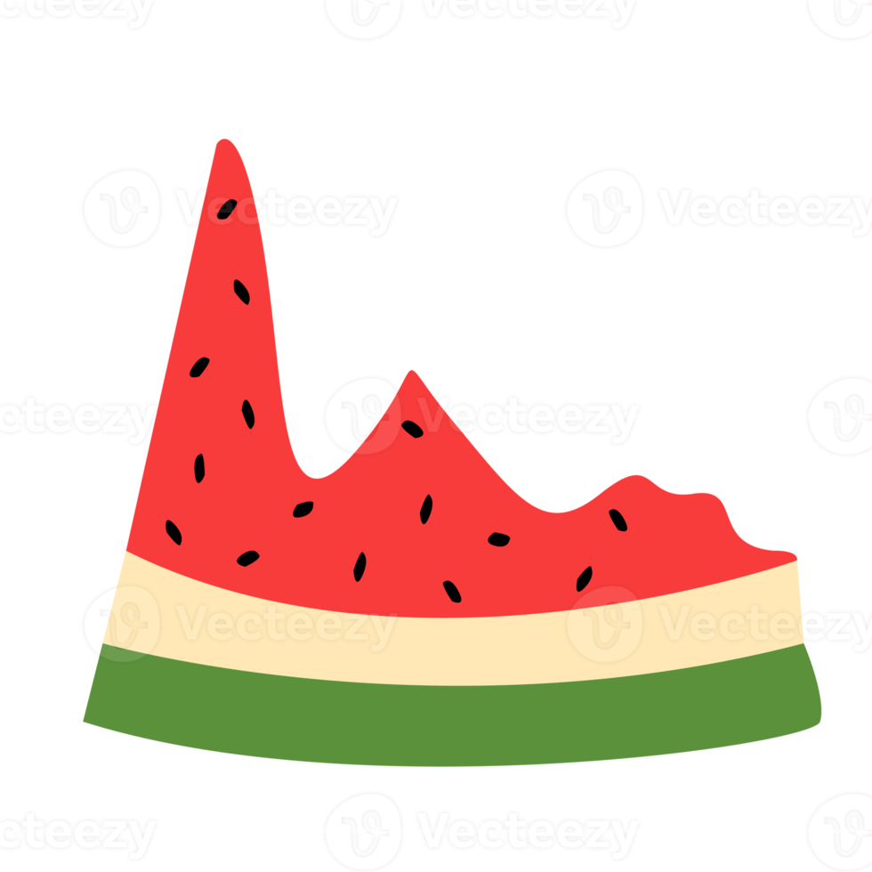 Bite watermelon slice illustration png