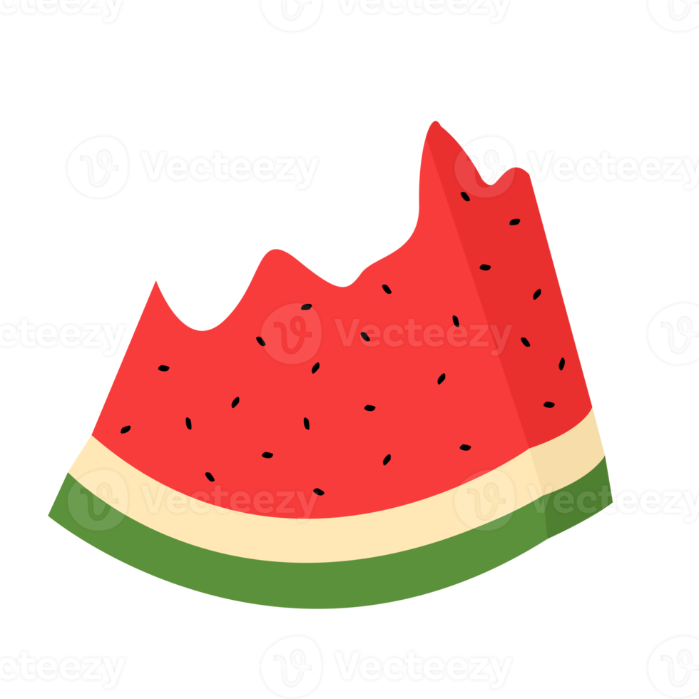 beißen sie wassermelonenscheibe illustration png