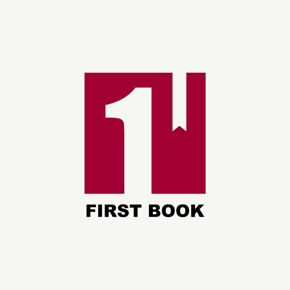 Book icon vector illustration on gray background with number 1
