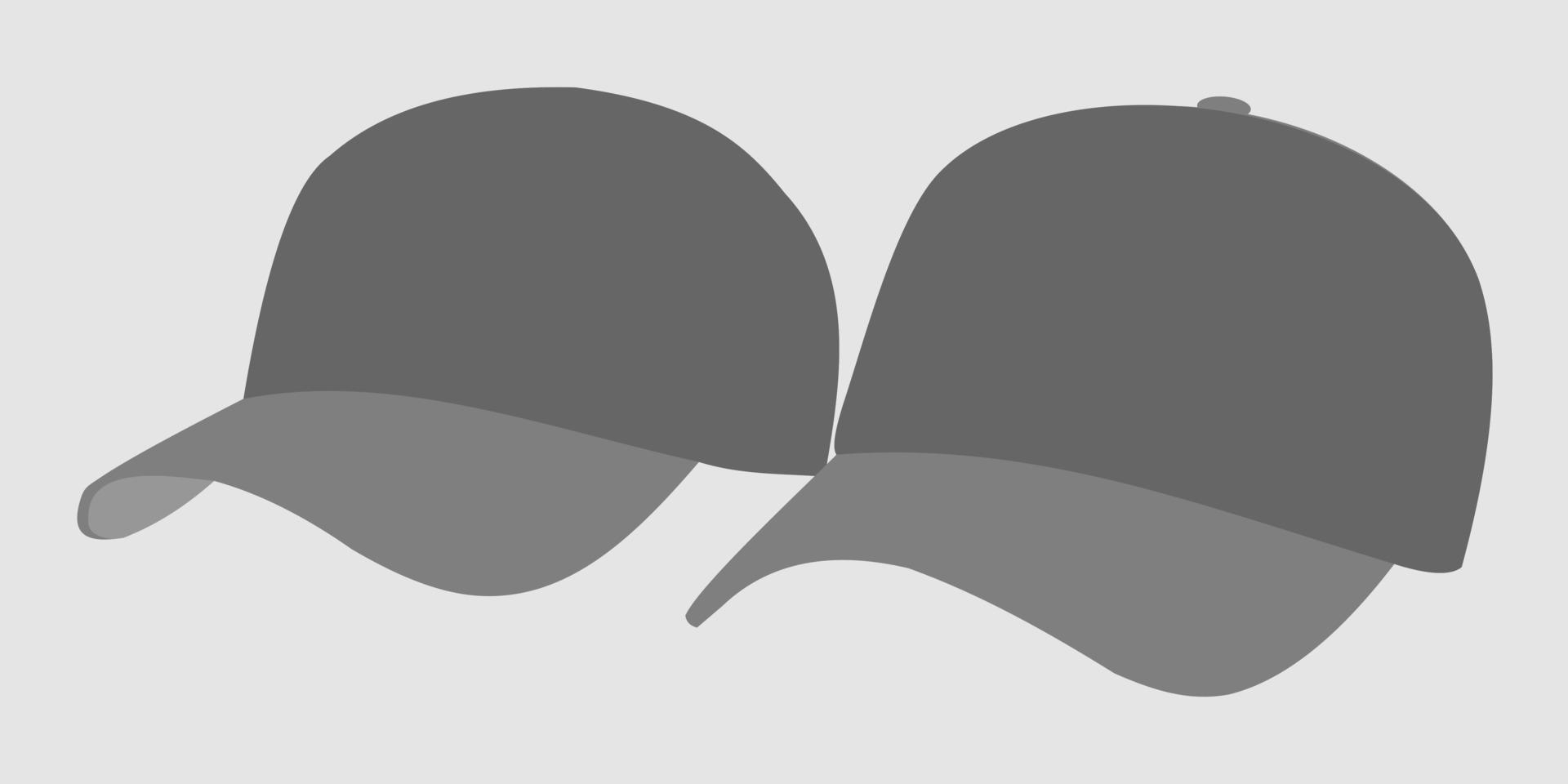 Hat vector flat, grey color