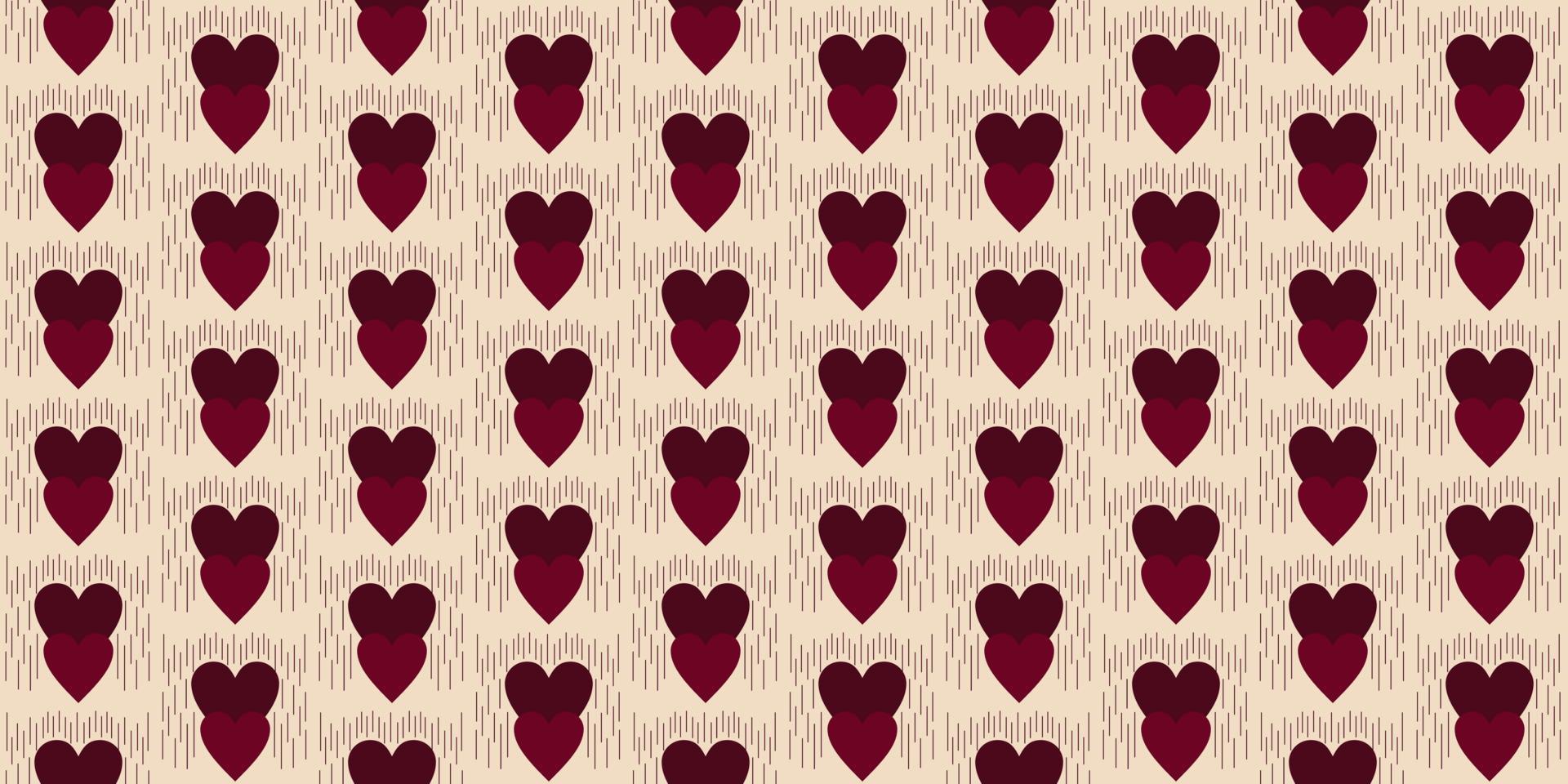 fondo de patrón de corazón, romanticismo con forma de corazón como patrón y colores en el día de san valentín predominan vector