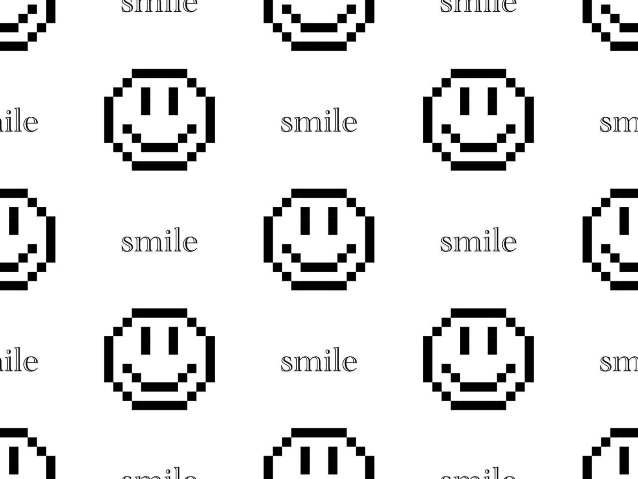 Smile cartoon character seamless pattern on white background vector