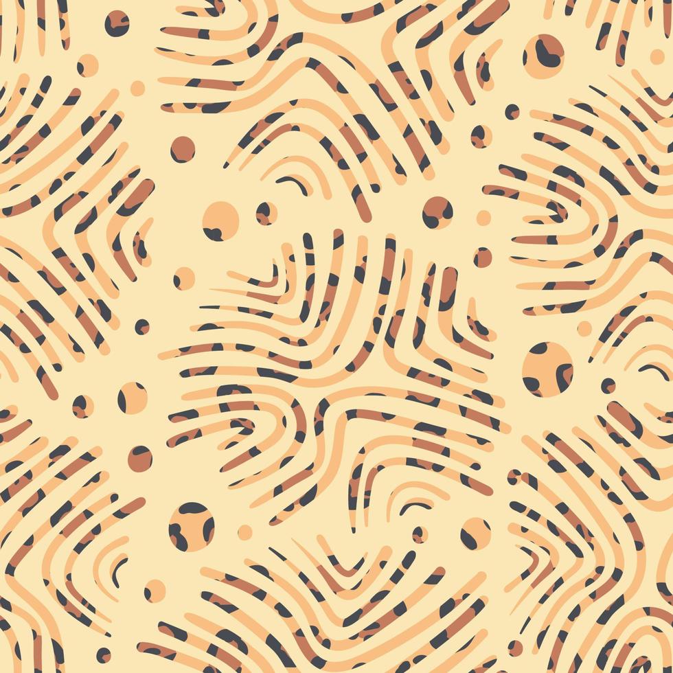 African ethnic design with abstract geometric ornament. For fashion fabric and all prints on light beige sand background vector