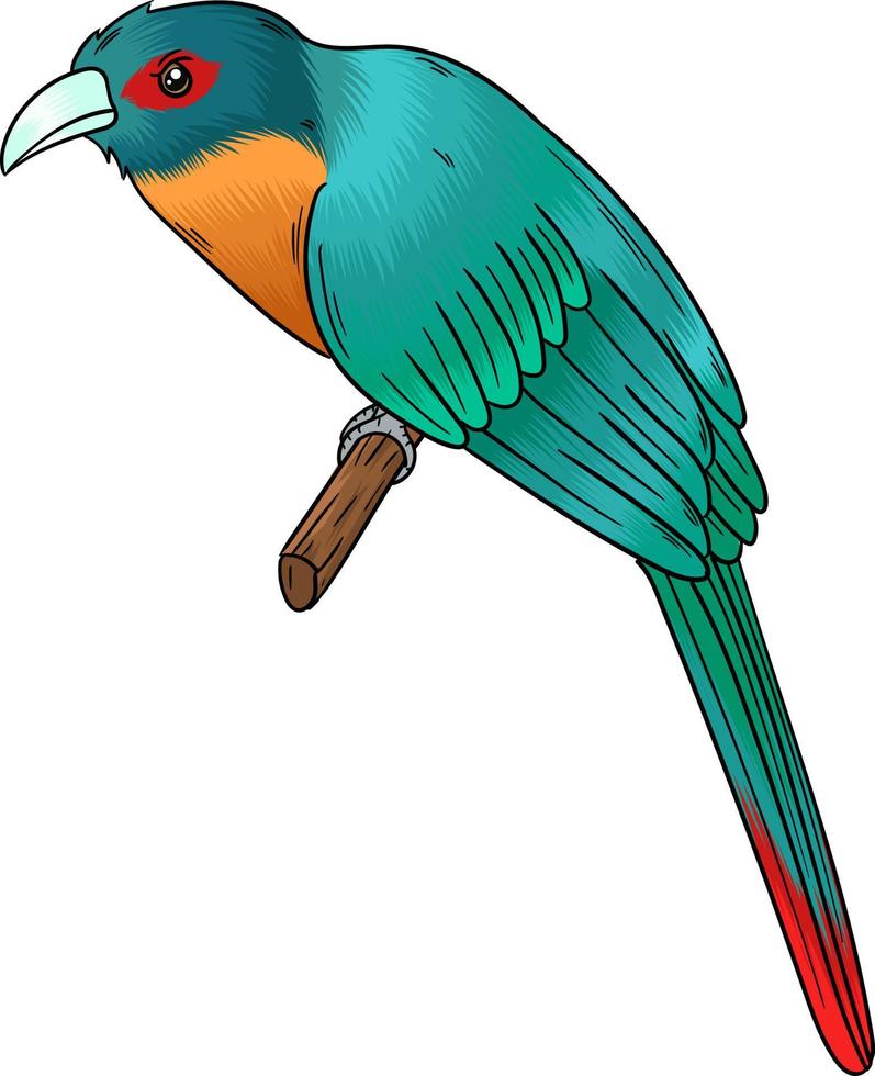 pájaro lagarto vectorial, este pájaro tiene una voz hermosa vector