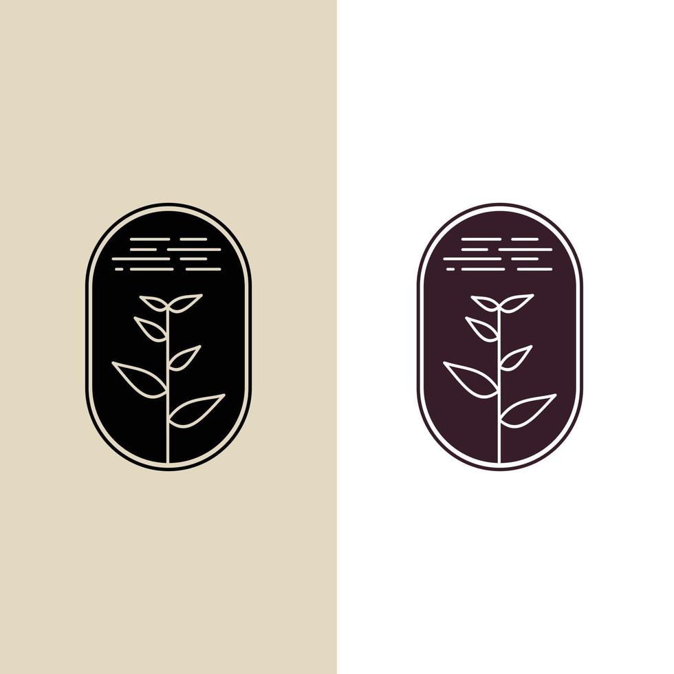 nature vintage logo vector, retro brand logo inspiration vector