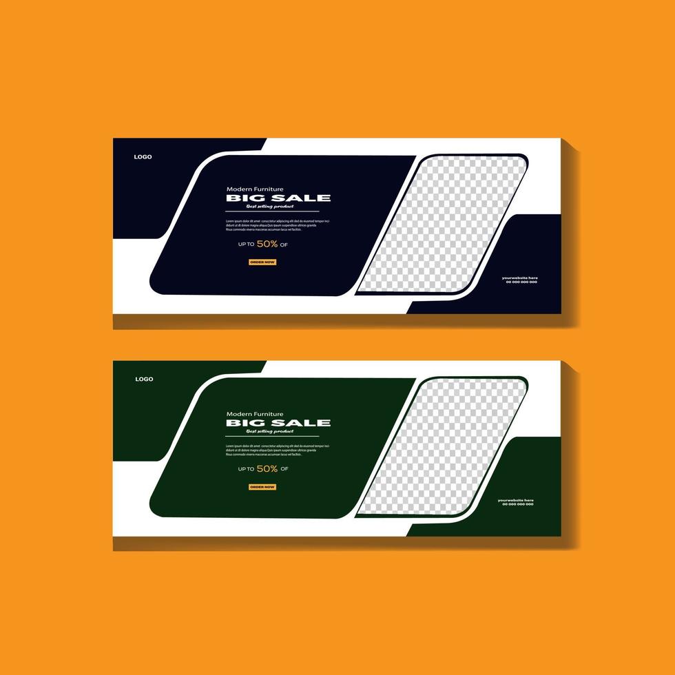 modern furniture social media banner design templete vector