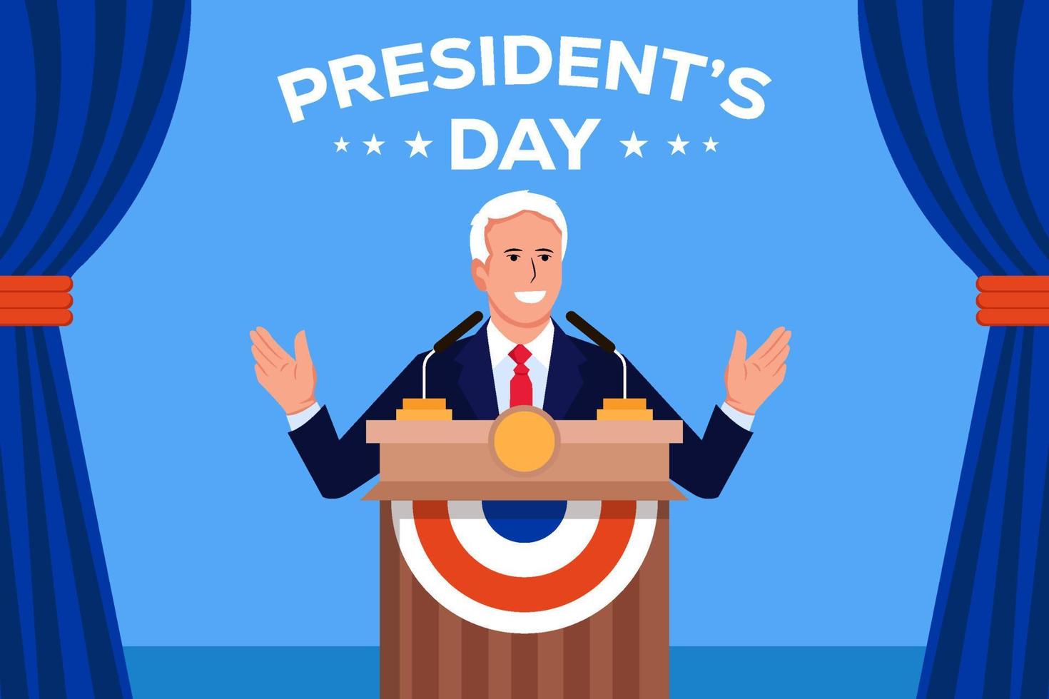 ilustración de fondo del día de los presidentes en diseño plano vector