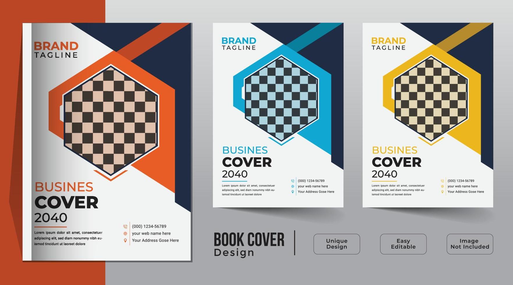Corporate business book cover template design vector