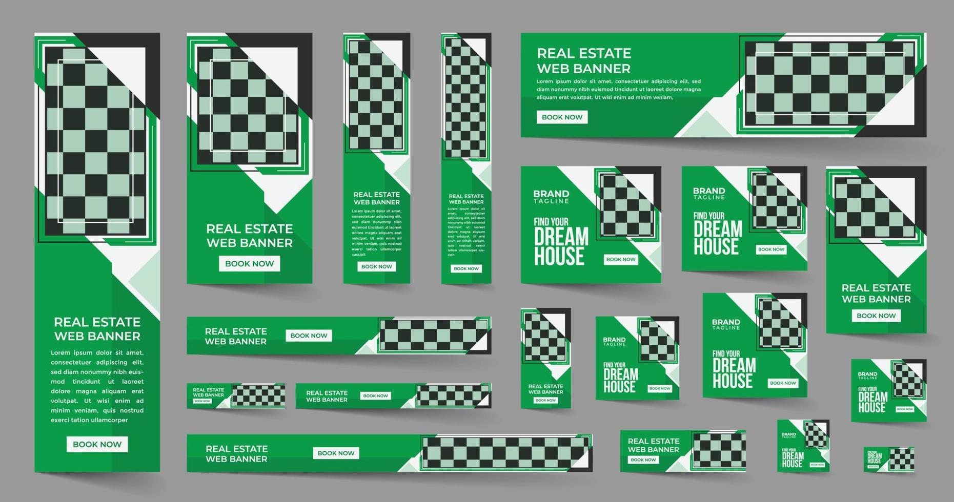 Real estate web banner template design vector